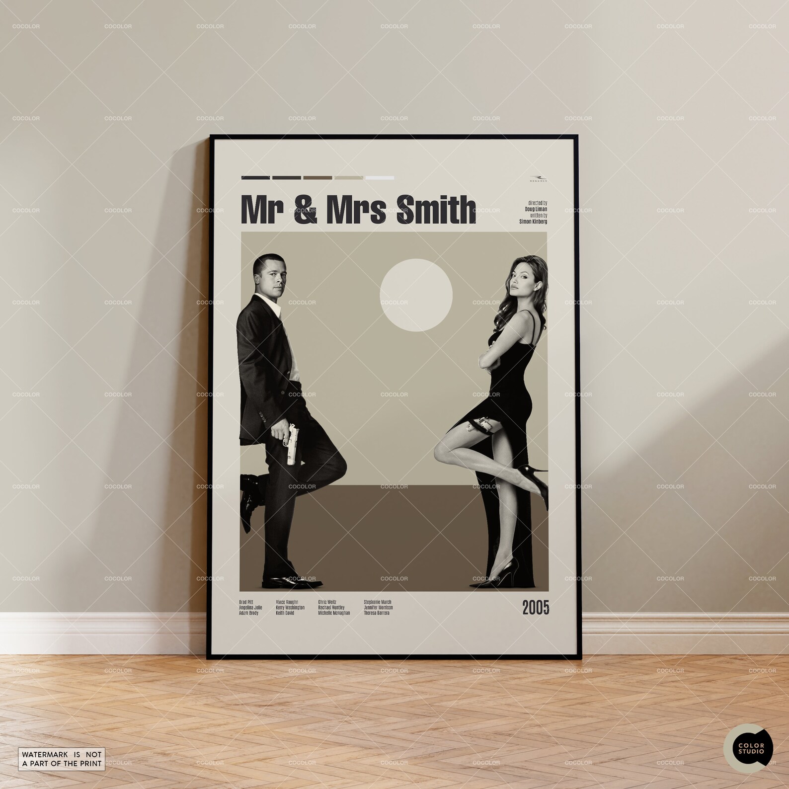 Mr. & Mrs. Smith Movie Gift Ideas Retro Movie Poster