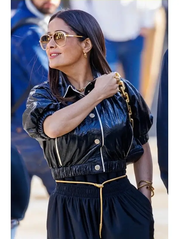 The '80s-style Cropped Puffer Jacket worn by Max Mendoza