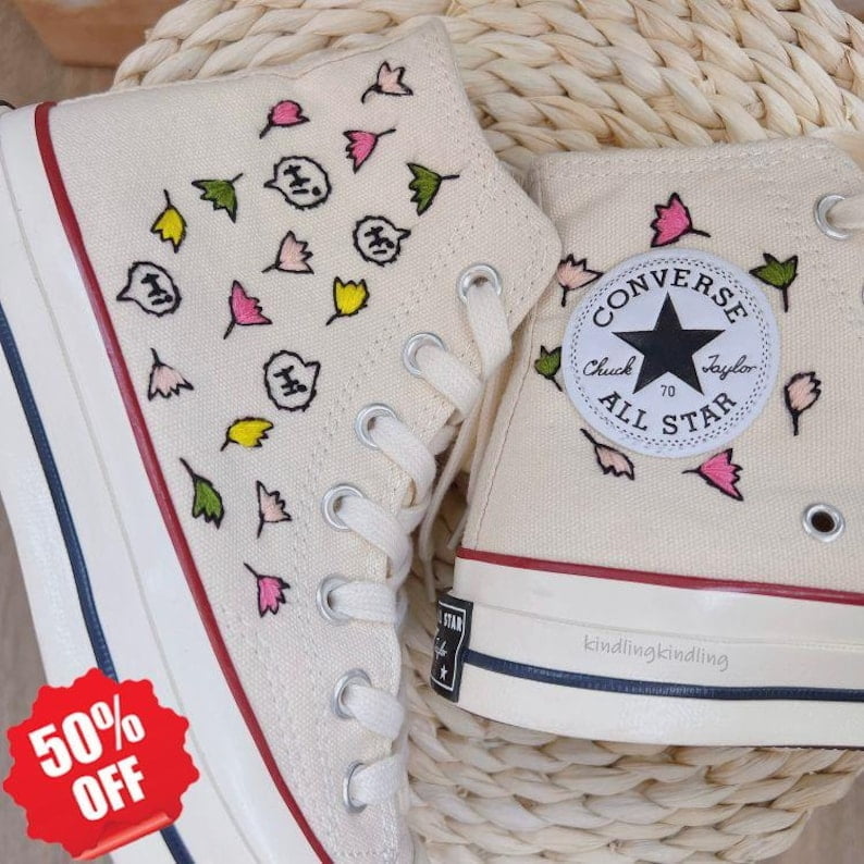 Heartstopper Gifts "Heartstopper" Embroidered Converse
