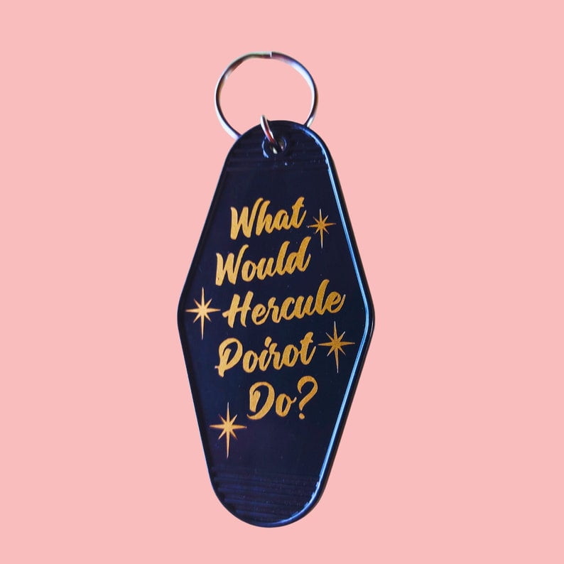 Agatha Christie's Poirot Gifts "What Would Hercule Poirot Do?" Keychain