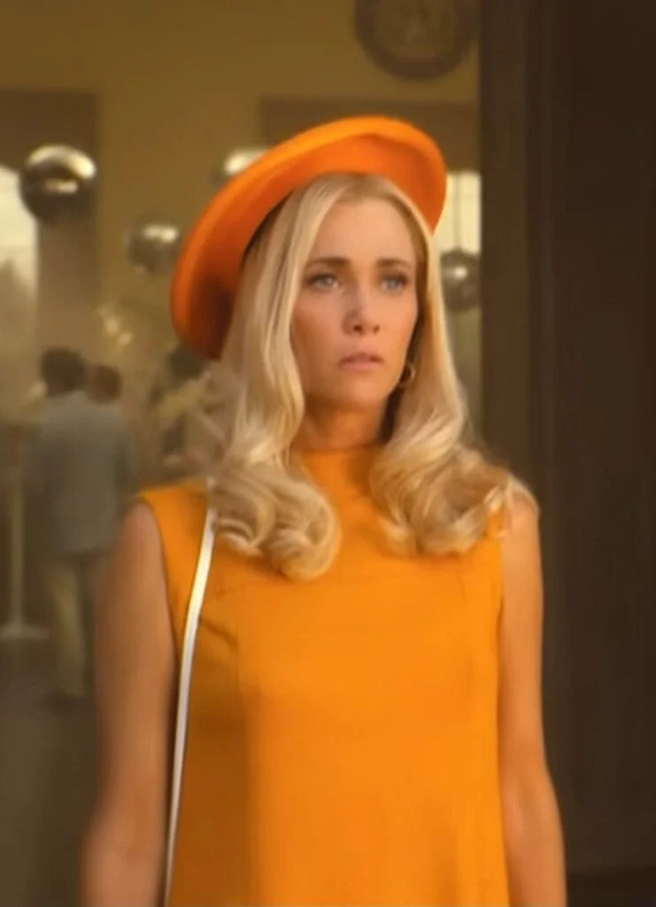 palm royale orange dress Palm Royale Outfits: Stylish 1960s Palm Beach High Society Looks
