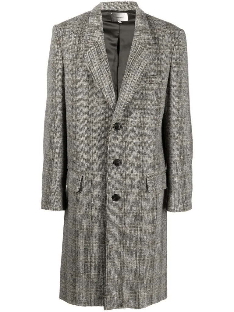 Marant Herringbone Single-breasted coat worn by Eddie Horniman (Theo James) as seen in The Gentlemen season 1 episode 6.