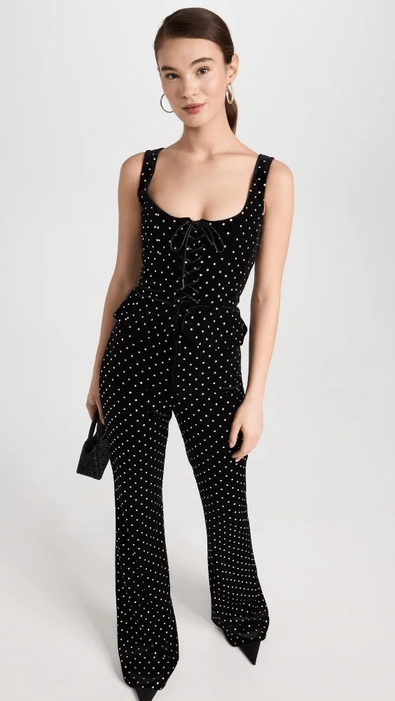 The Vampire’s Wife Crystal Embellished Corset and Pants worn by Susie Glass (Kaya Scodelario) as seen in The Gentlemen, Season 1 Episode 6. (Sold out)
