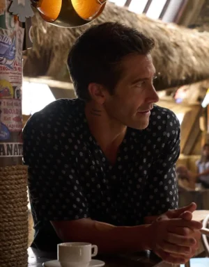Black patterned shirt white dots, worn by Dalton (Jake Gyllenhaal) from the movie Road House -2