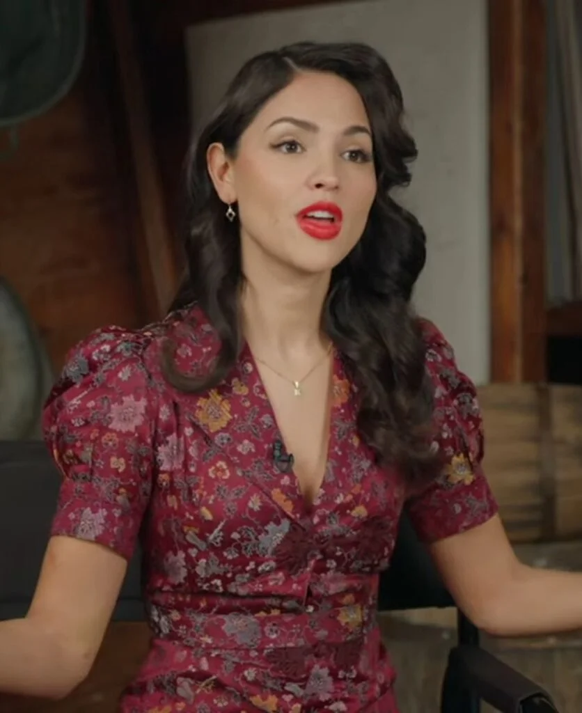 the ministry of ungentlemanly warfare green dress The Eiza González The Ministry of Ungentlemanly Warfare Outfits and their  1940's Bespoke Charm