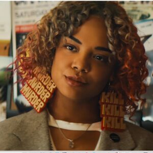 Sorry To Bother You Earrings Tessa Thompson Murder Murder Murder Kill Kill Kill