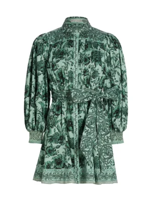 Alice + Olivia Tiffie Floral Belted Minidress worn by Joyce Newman (Lucy Liu) as seen in A Man in Full-product-
