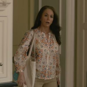 JOIE Fano Medallion Print Blouse worn by Martha Cro­ker (Di­ane Lane) as seen in A Man in Full-1