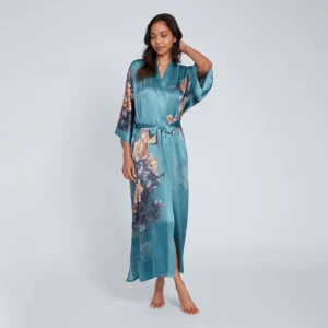 Kim+Ono Silk Keina Long Ki­mono Robe worn by Martha Cro­ker (Di­ane Lane) as seen in A Man in Full-product
