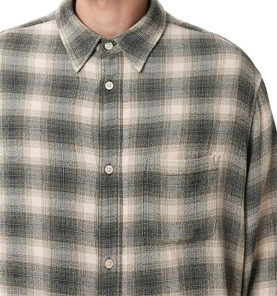 Gray Plaid Flannel Shirt