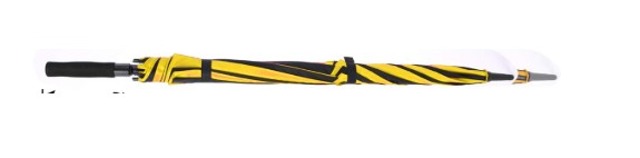 Yellow striped umbrella cane