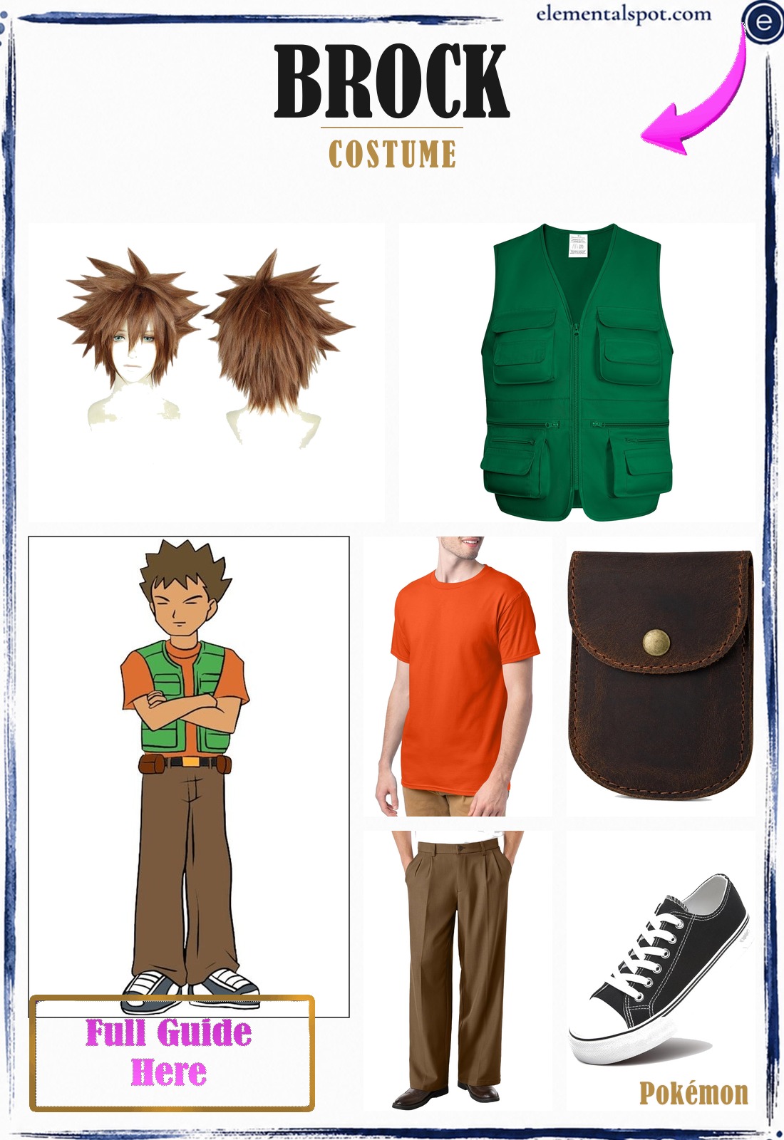 Brock Pokémon costume — all pieces in one pin