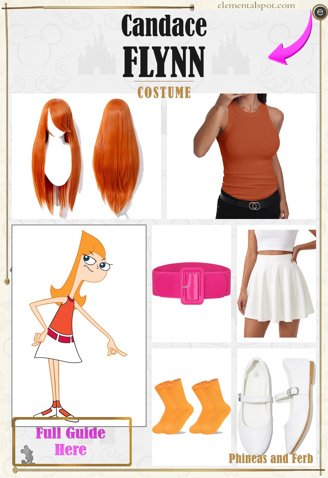 Candace Flynn Phineas and Ferb costume — all pieces in one pin
