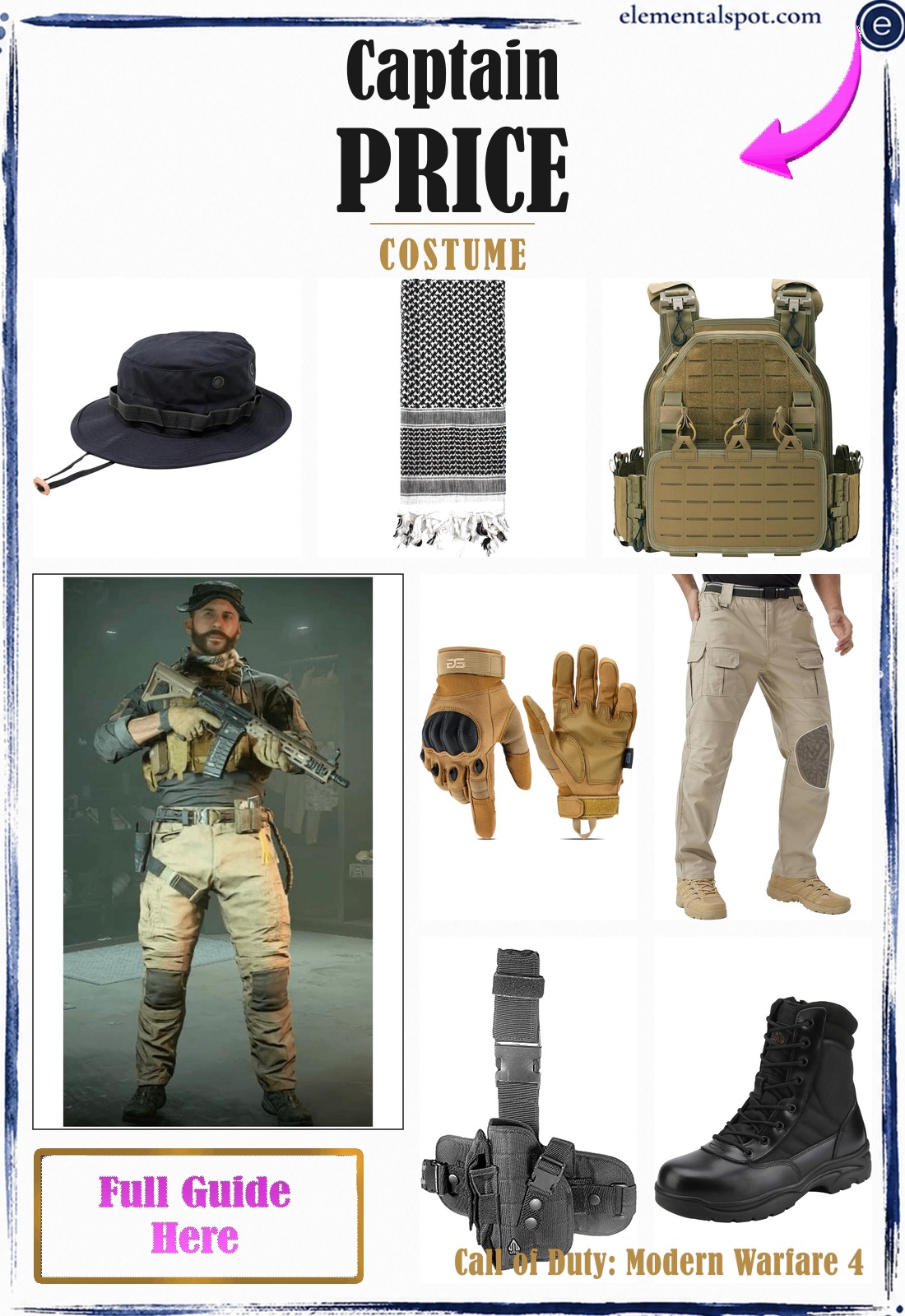 Captain Price Call of Duty: Modern Warfare 4 costume — all pieces in one pin