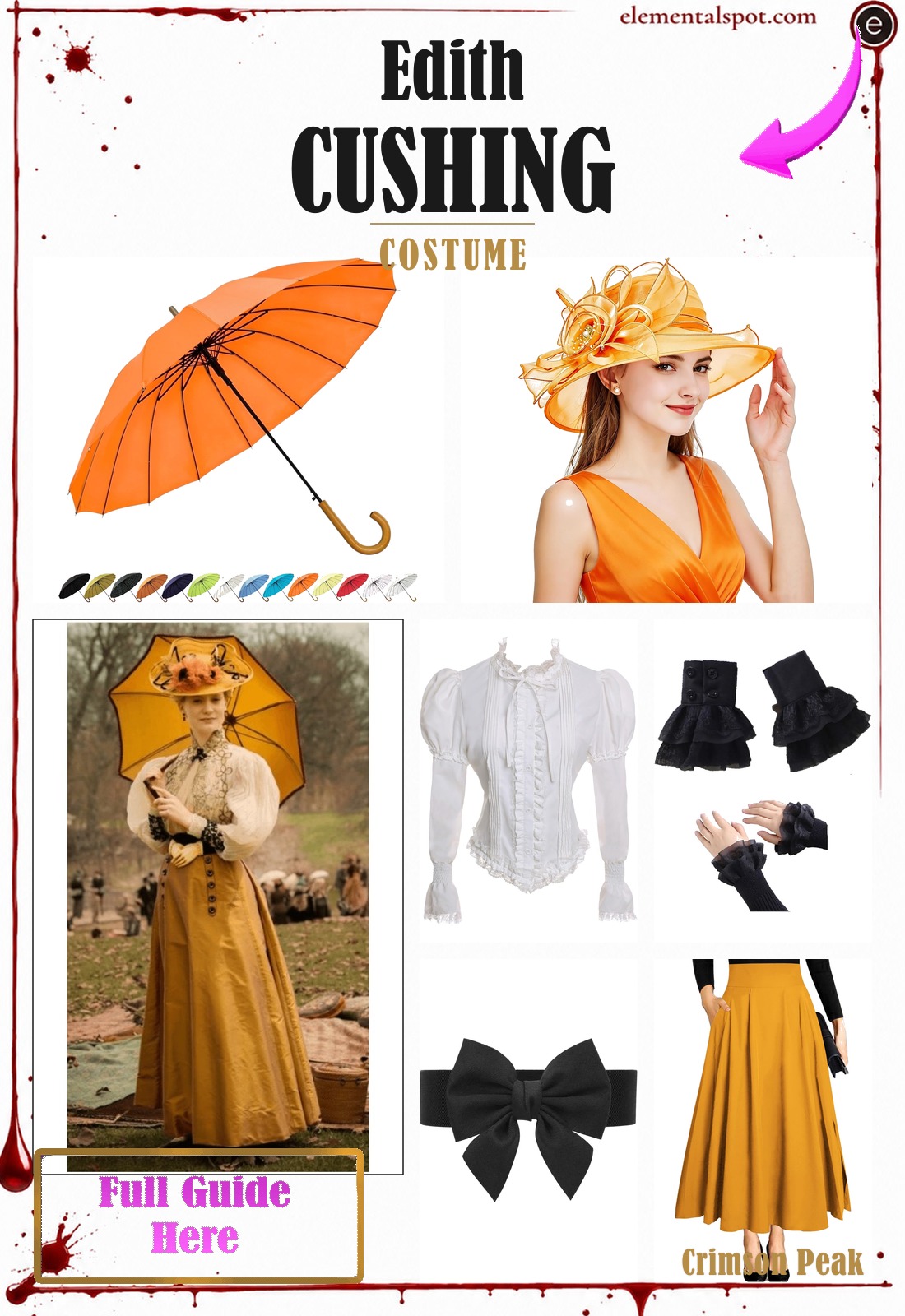 Edith Cushing Crimson Peak costume — all pieces in one pin