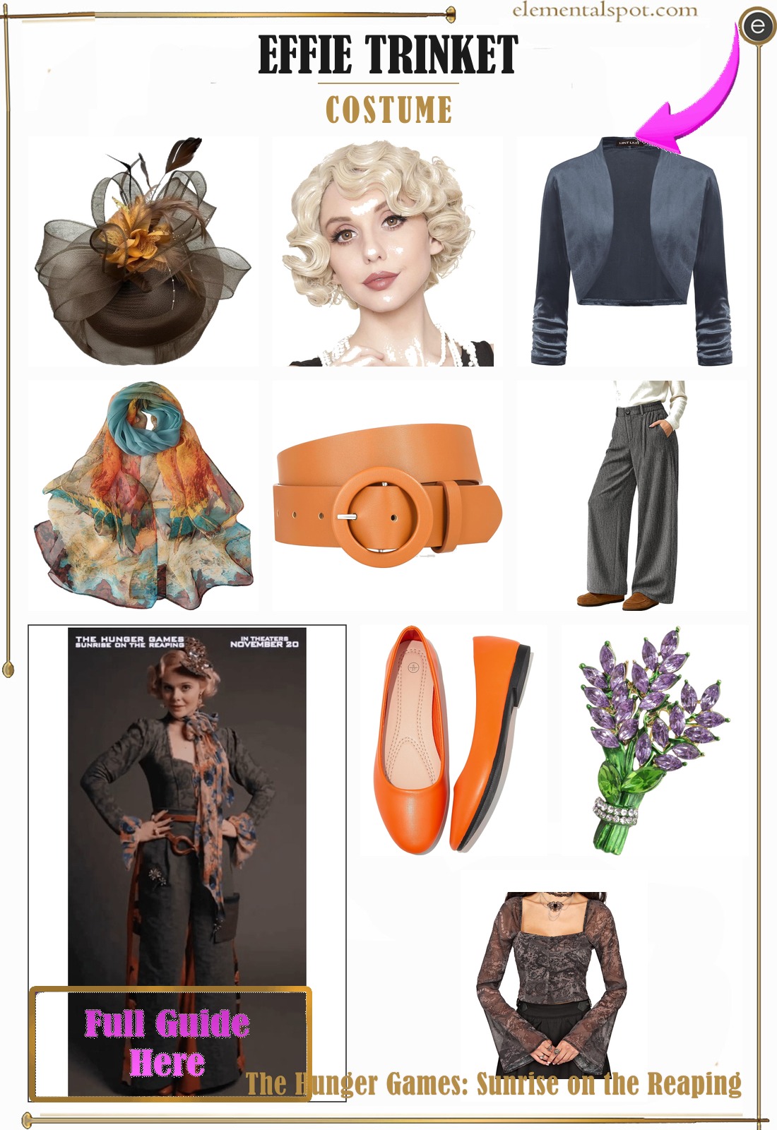 Effie Trinket The Hunger Games: Sunrise on the Reaping costume — all pieces in one pin