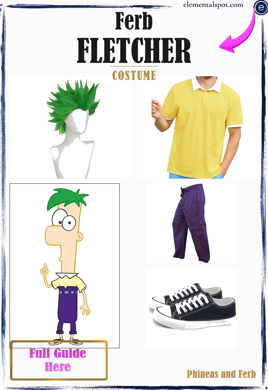 Ferb Fletcher Phineas and Ferb costume — all pieces in one pin