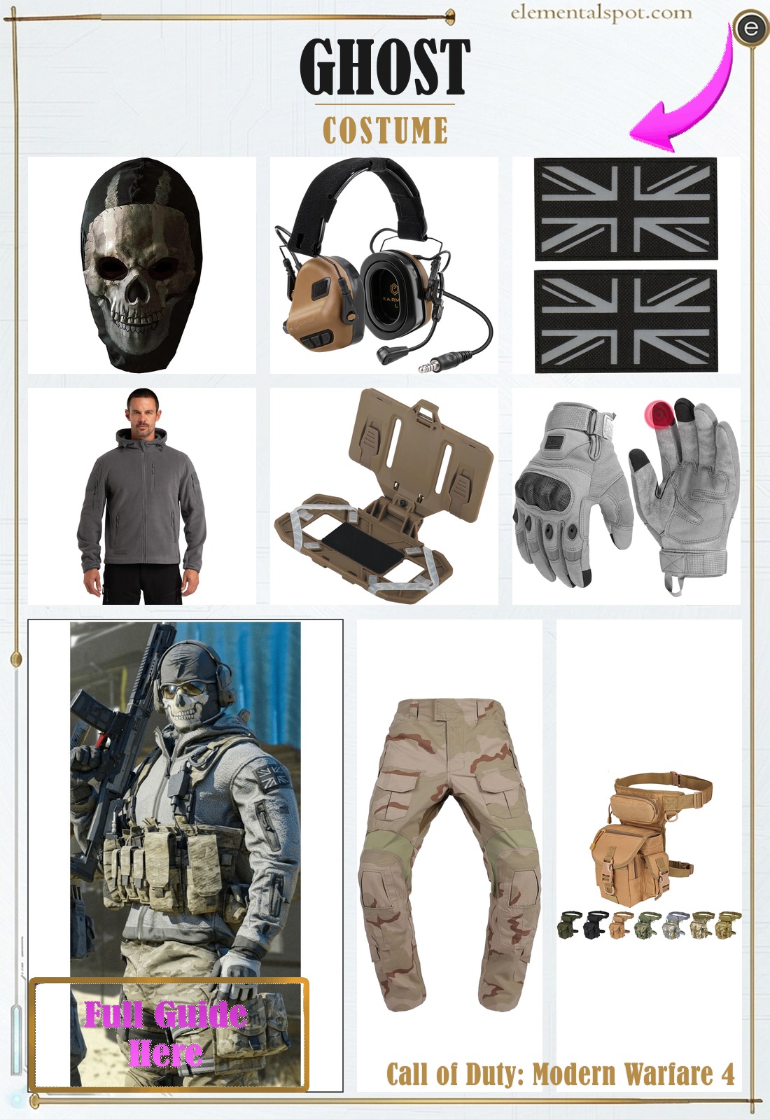 Ghost Call of Duty: Modern Warfare 4 costume — all pieces in one pin