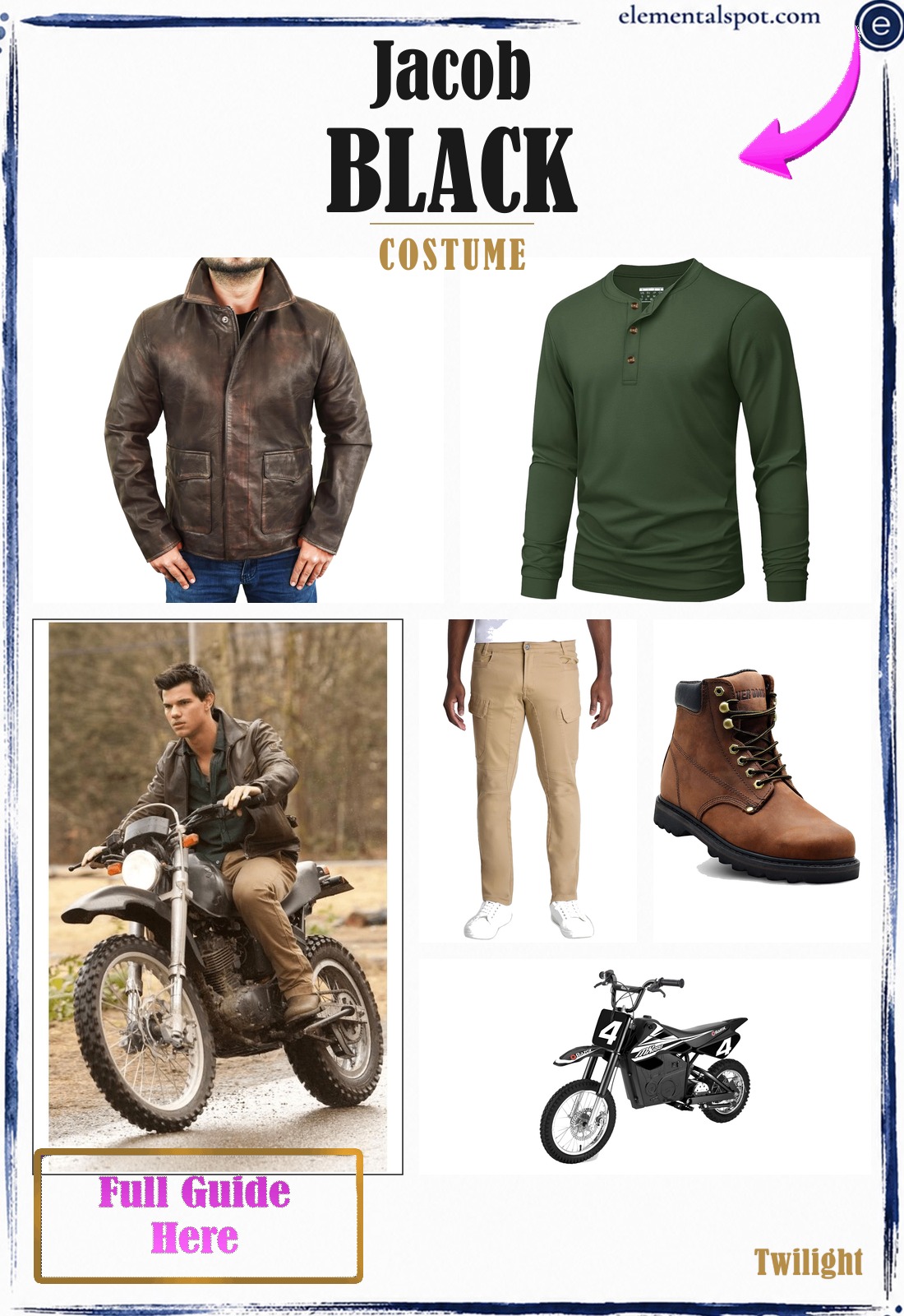 Jacob Black Twilight costume — all pieces in one pin