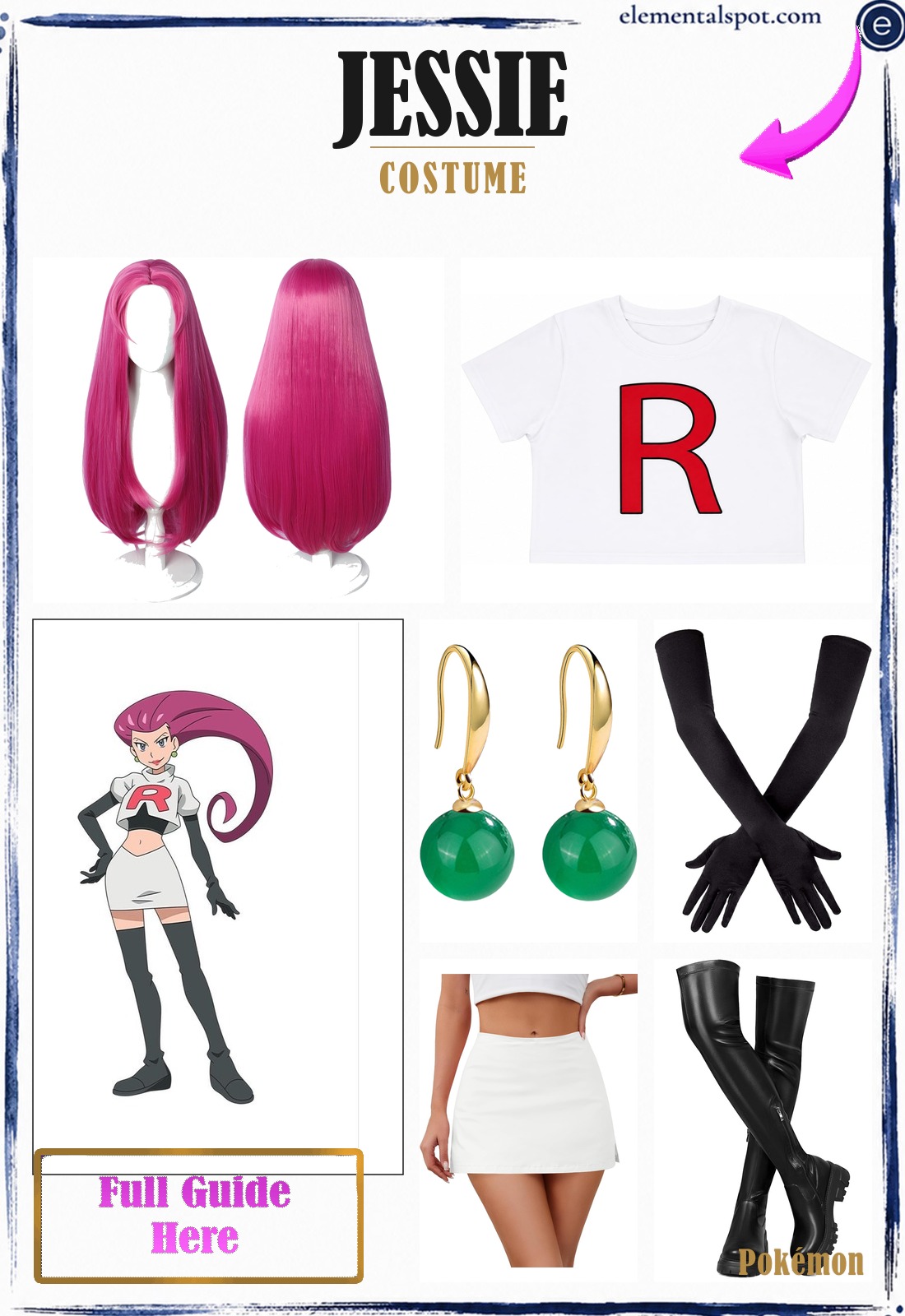 Jessie Pokémon costume — all pieces in one pin