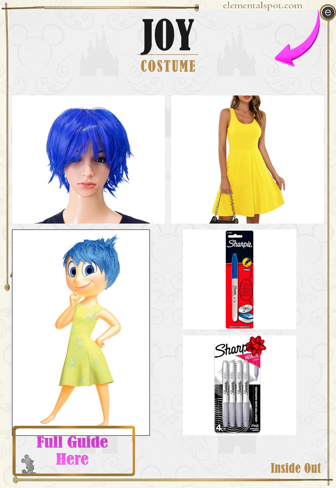 Joy Inside Out costume — all pieces in one pin