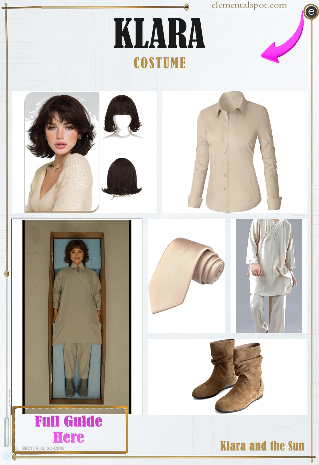 Klara Klara and the Sun costume — all pieces in one pin