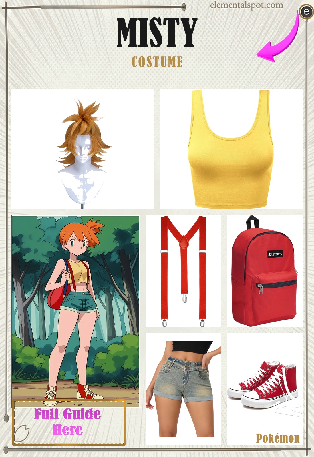 Misty Pokémon costume — all pieces in one pin