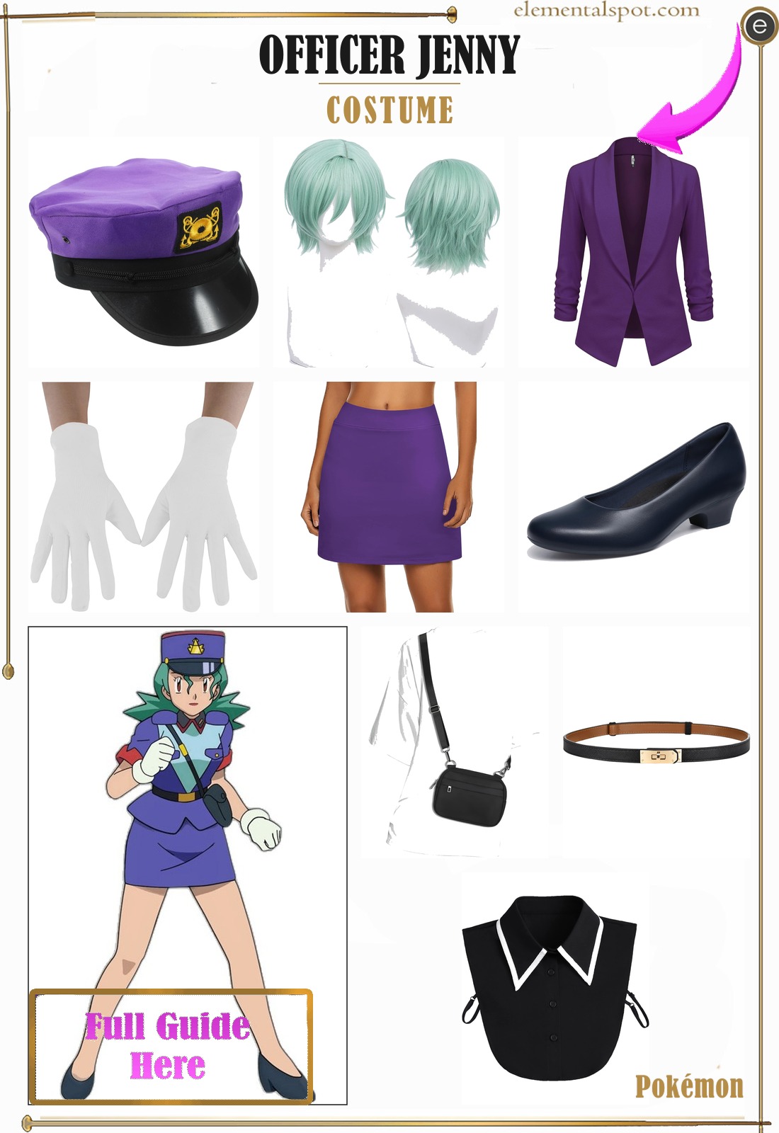 Officer Jenny Pokémon costume — all pieces in one pin