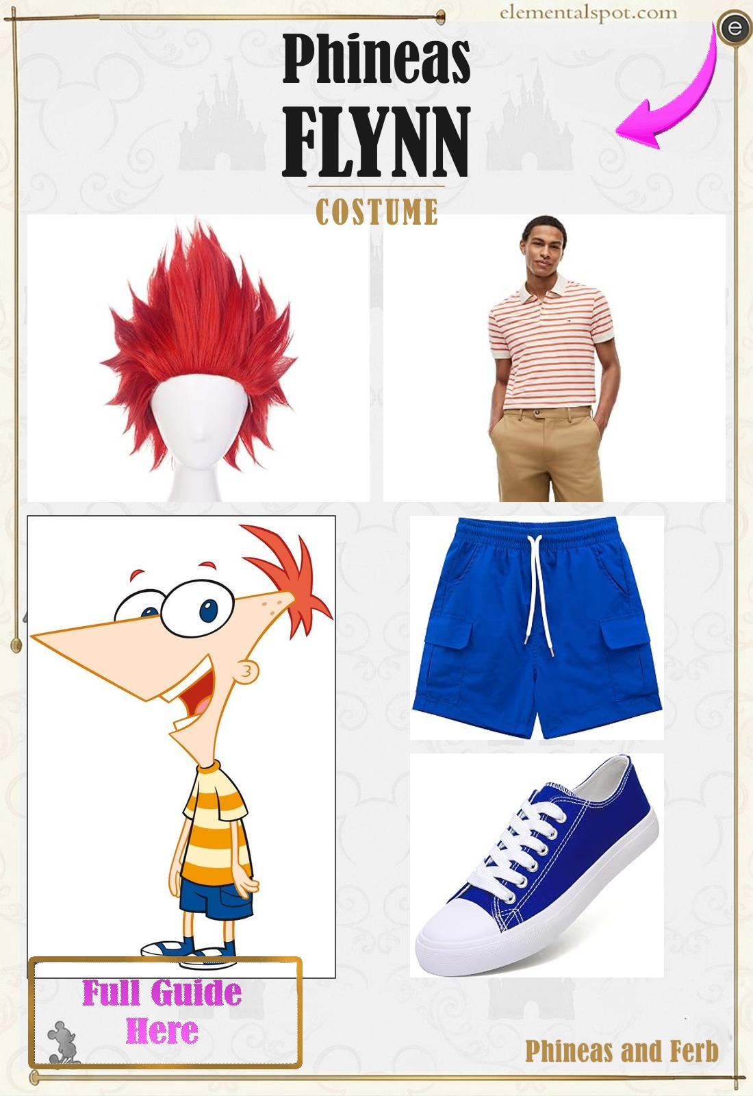 Phineas Flynn Phineas and Ferb costume — all pieces in one pin